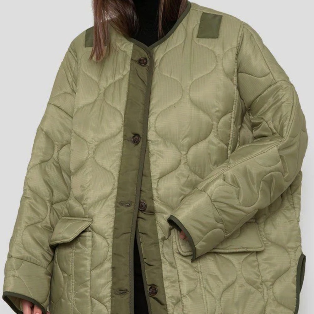 The Frankie Shop Teddy Quilted Jacket Oversized Coat Sz XS S - Picture 13 of 16